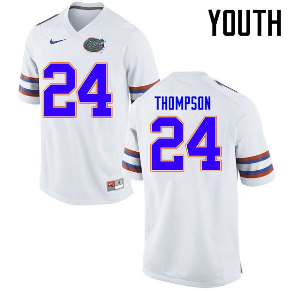 Florida Gators Youth #24 Mark Thompson College Football Jersey White